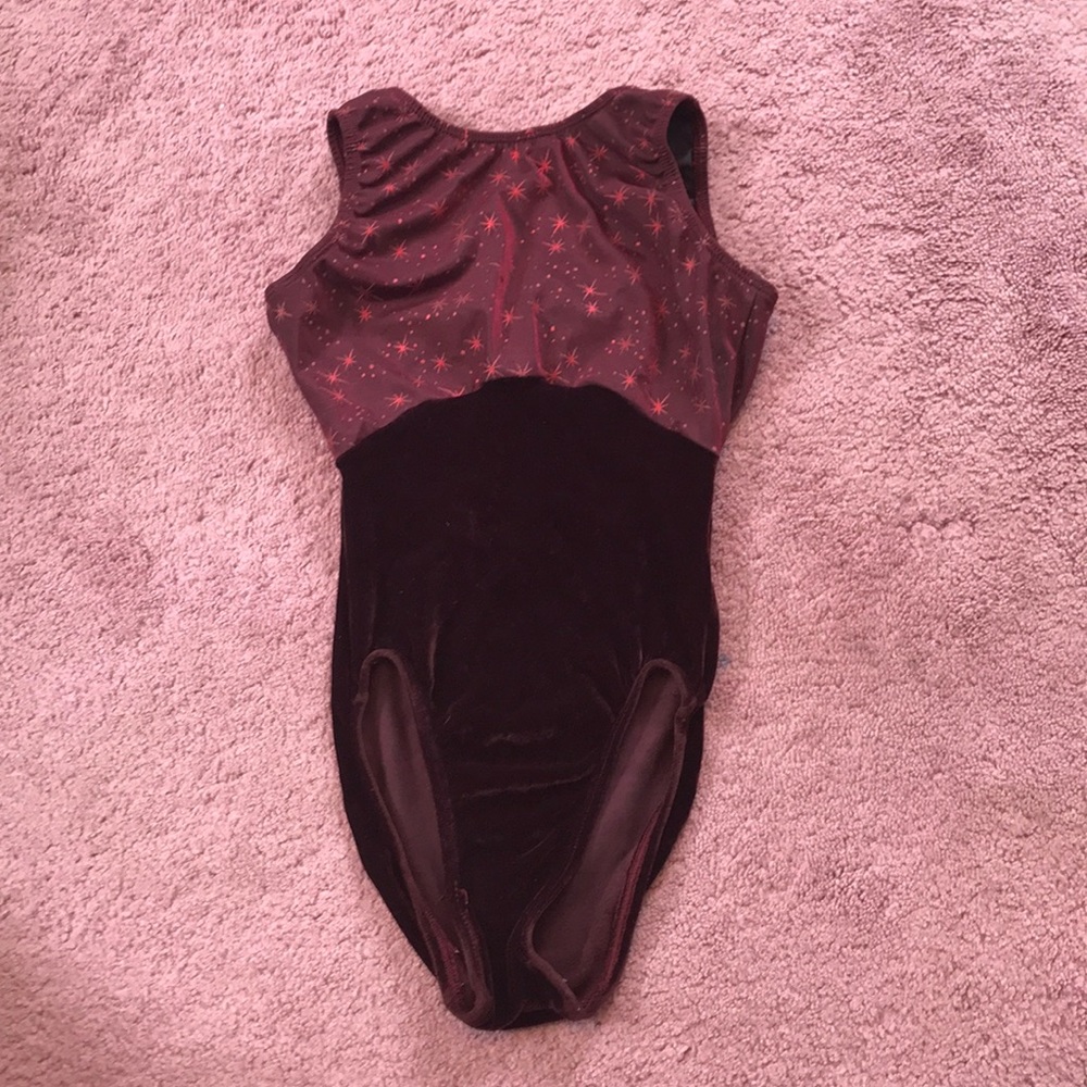 Red leotard with star pattern on top